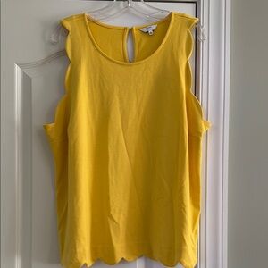 Crown & Ivy Yellow Relaxed Fit Tank Top